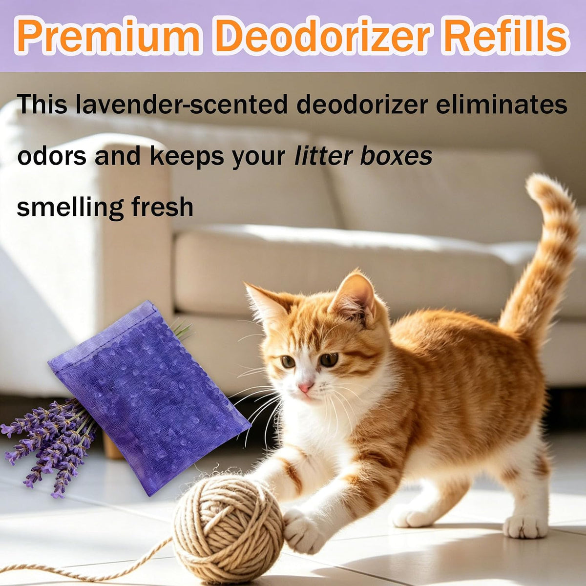 12 Packs Cat Litter Deodorizer Refills Compatible with Whisker OdorTrap Pod