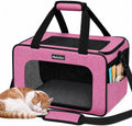 Soft-Sided Cat Dog Pet Travel Carrier Airline Approved, Medium Pink