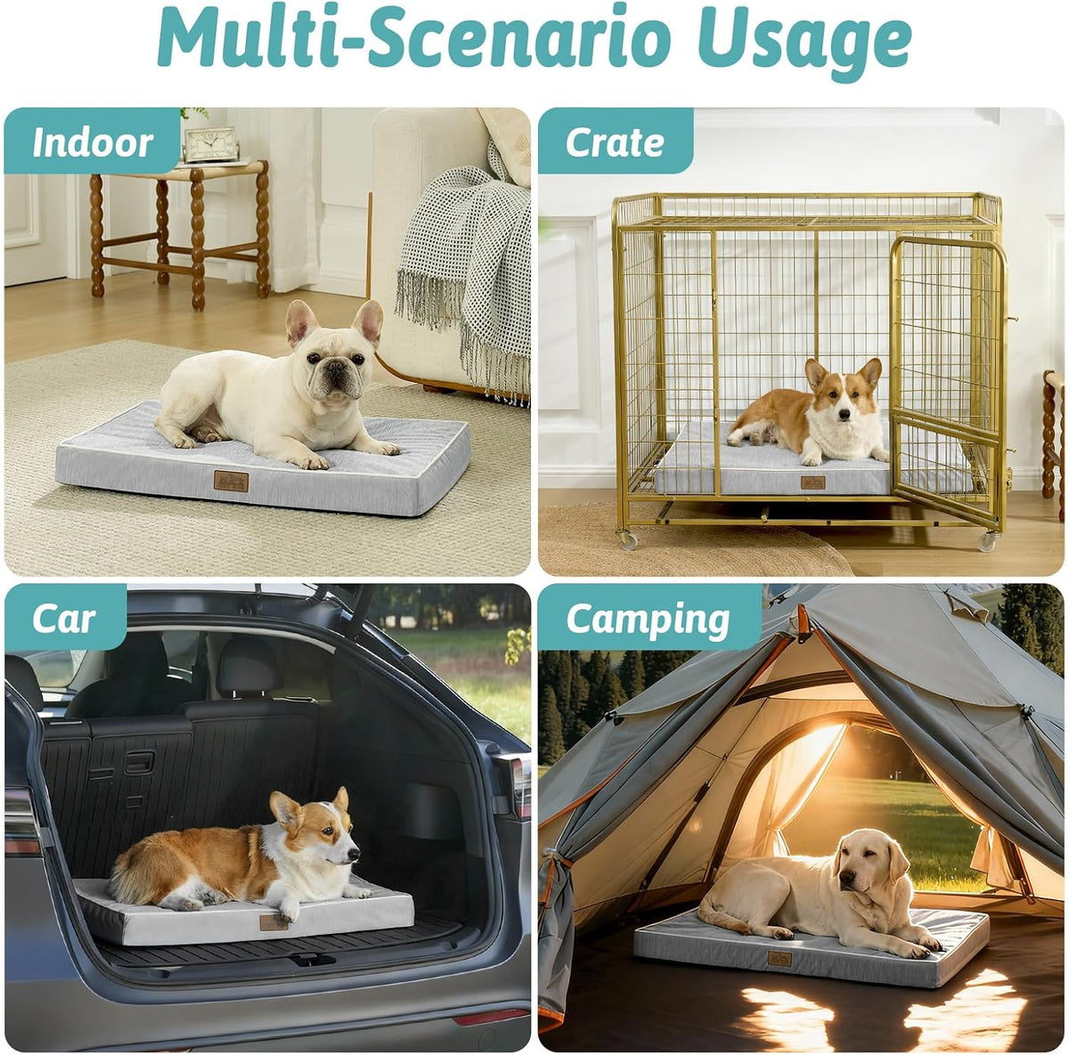 COZY KISS Cooling Orthopedic Dog Bed, Q-Max>0.5, Waterproof Lining, 44x32in