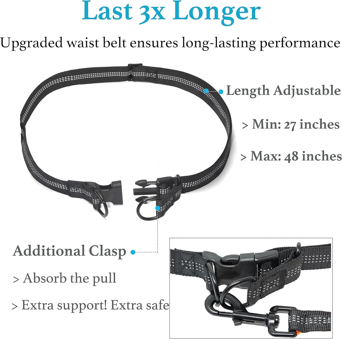 iYoShop Retractable Hands Free Dog Leash, Small, 8-25 lbs, Black
