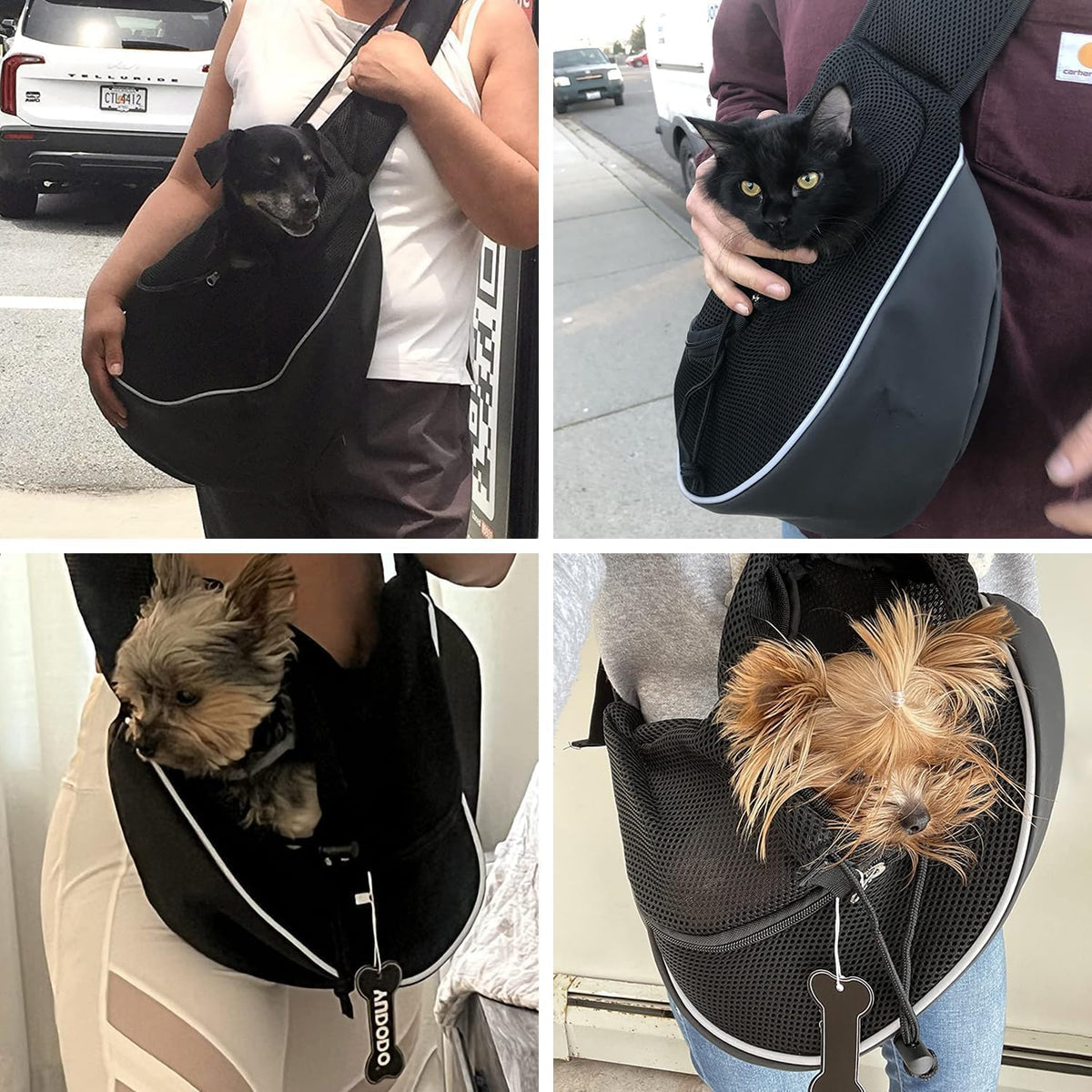 YUDODO Pet Sling Carrier for 10-15 lbs Small Dogs Puppy Crossbody Carrier