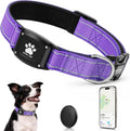 GPS Dog Collar with Tracker, Waterproof, No Monthly Fee, Purple, M