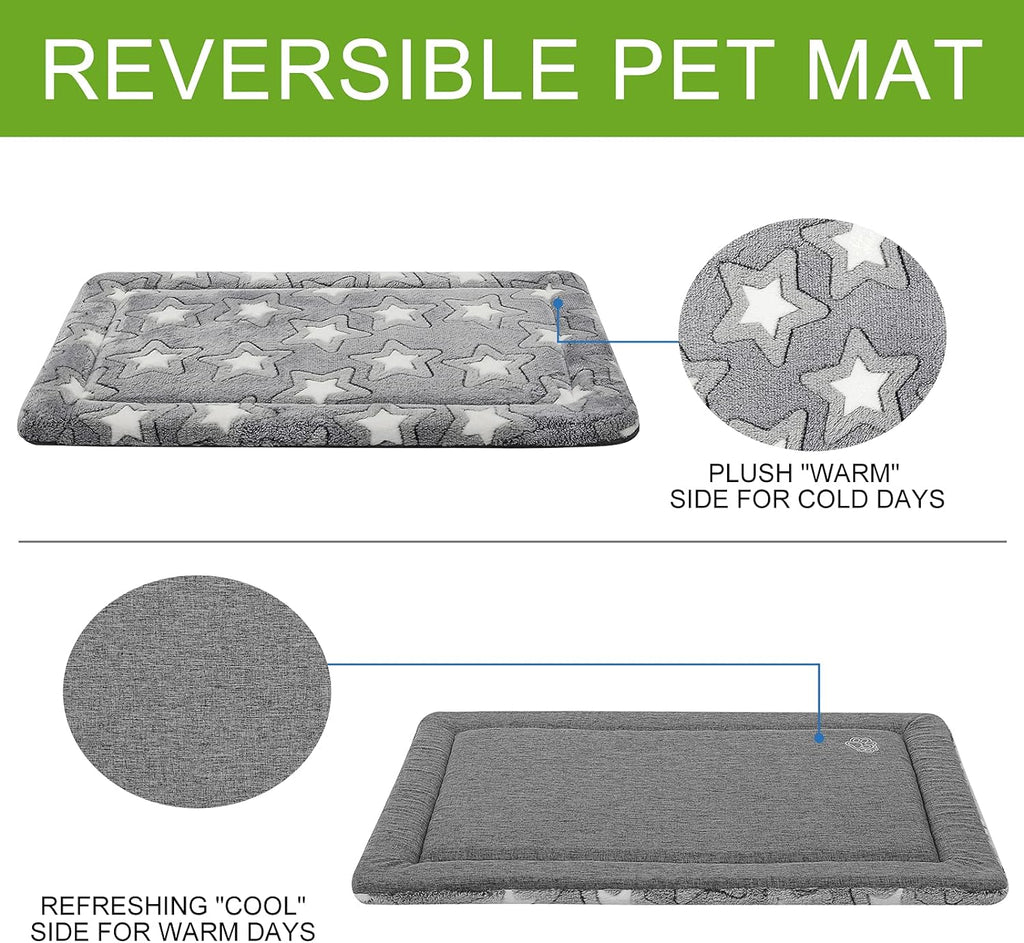 EMPSIGN Dog Crate Pad for 54"x37" Dog Crate, Star Pattern/Grey
