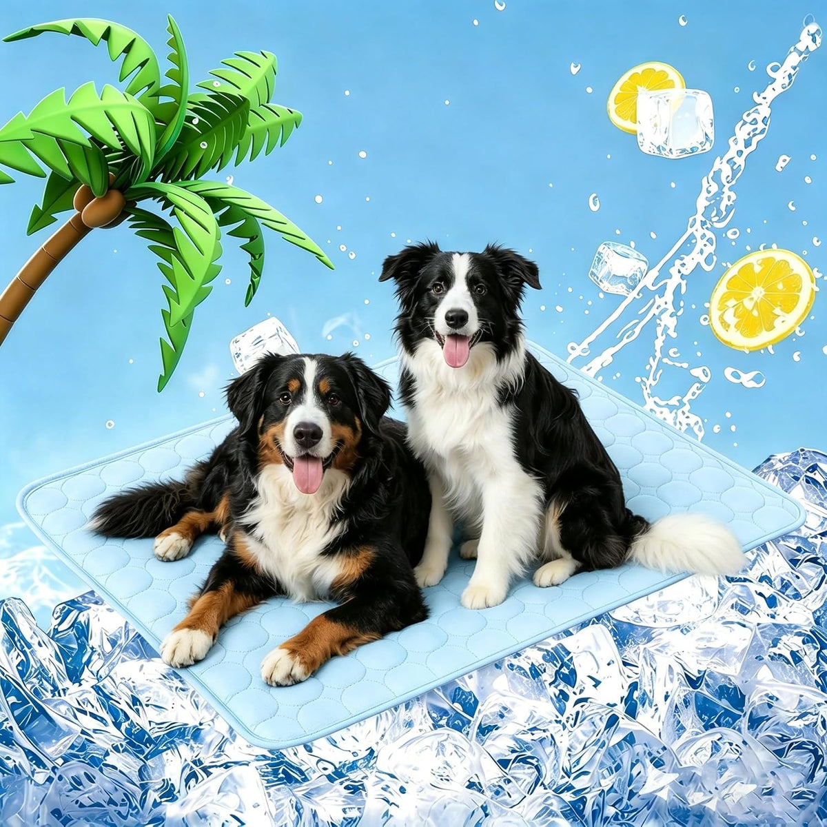 Dog Cooling Mat, 59”x40” Arc Chill Ice Silk Cooling Pad for Dogs, Q-MAX > 0.5 Cool Summer Pet Sleeping Mat, Hydrophobic Washable Non-Slip Mat, Non-Toxic All-Season Use & Portable for Travel