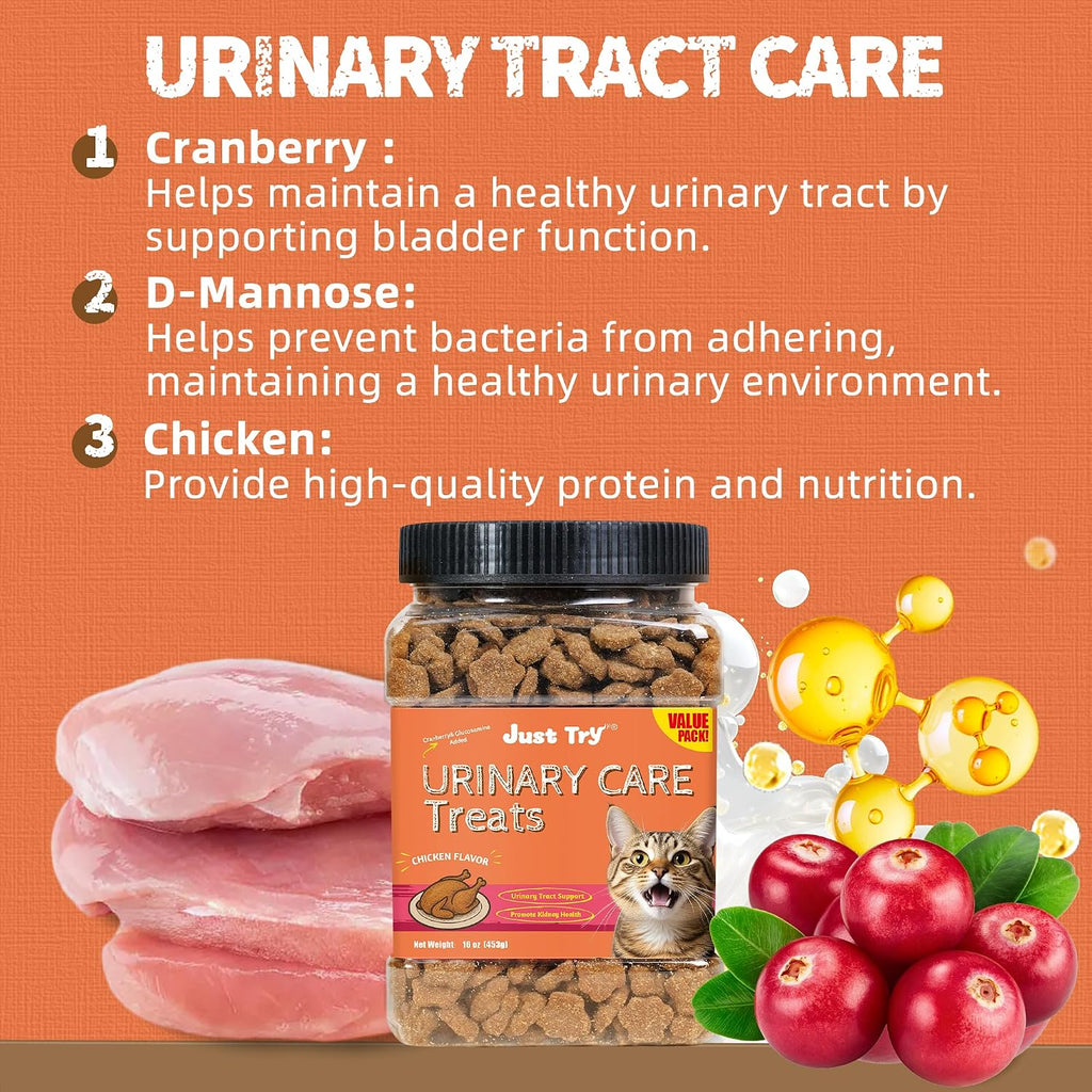 Just Try Urinary Cat Treats, Cranberry & D Mannose Formula Tract Bites