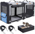MIXJOY Large Cat Carrier for 2 Cats,2-in-1 Dual Cat Carrier with Litter Box