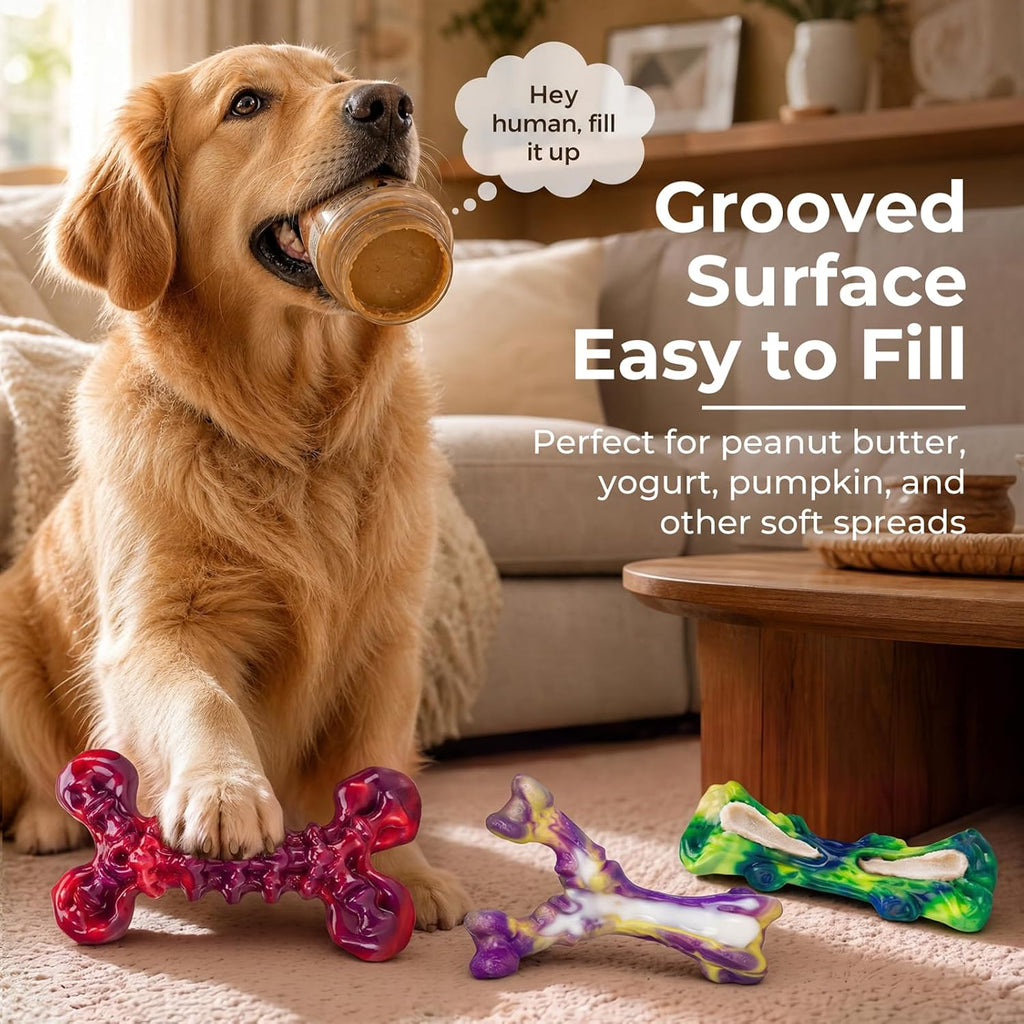 Kseroo 6-Pack Multi-Flavored Tough Dog Chew Toys for Aggressive Chewers