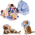 2 Pack Soft Cat Recovery Collar, Adjustable Fabric E-Collar for Cats, Lightweight Breathable Cotton Cone for Grooming, Daily Care & Post-Surgery Protection, Comfortable Anti-Lick Pet Collar