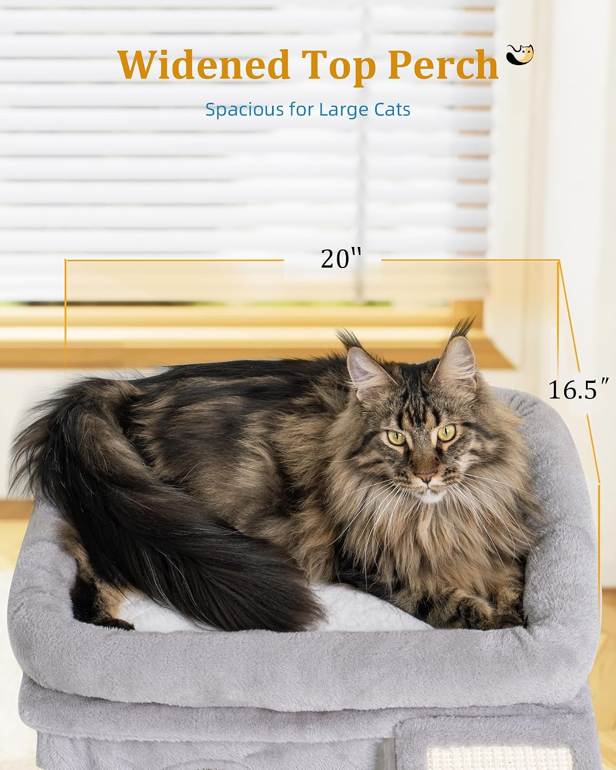 Aechonow Cat Tree Tower for Large Cat, Cat Bed House with Large Perch