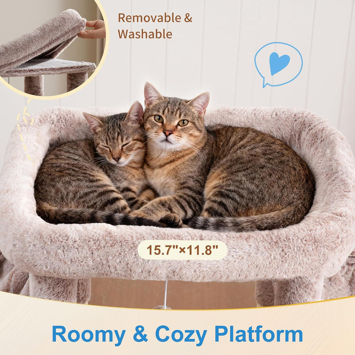 Hey-brother Cat Tree Tower with Large Platform, Spacious Condo, MPJ060MU