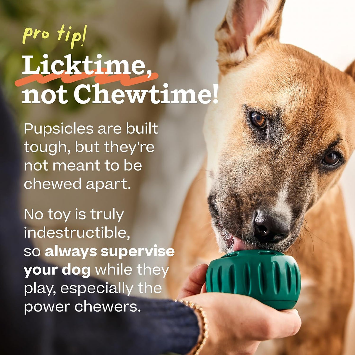 WOOF Pupsicle Interactive Dog Ball Toy for Dogs Large 25-75 lbs - Orange