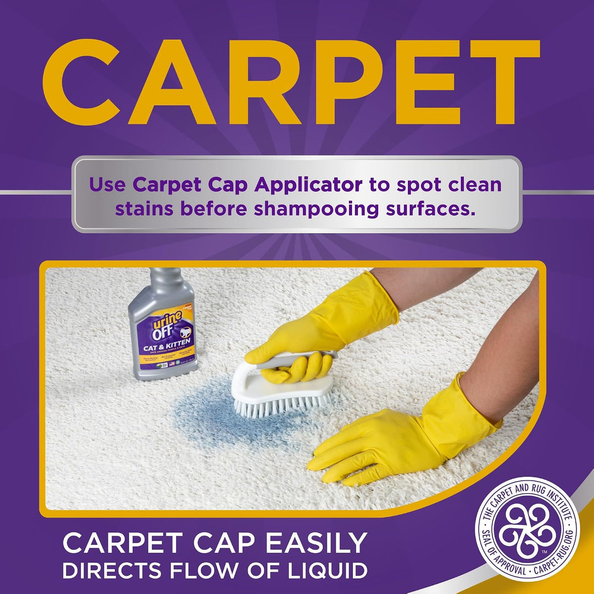 Urine Off Kitten & Cat Pet Stain Remover | Fresh Scent Carpet Cleaner | Bio Enzymatic Stain & Urine Odor Eliminator | Pet Safe Cleaner | 1 gal.