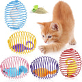 Jecery 5 Pcs Cat Toys Spring,Catnip Rats,Multicolor