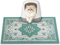 Cat Litter Mat, 24" x 16" Litter Box mat, Traps 100% Litter, Non-Slip Kitty Litter Trapping mats, Small Cute Litter mat, Easy Clean for Scatter Control, Bohe cat Food mat, Urine Waterproof | Traps 100% Litter, Cute litter mat for litter box, Soft on Ki...