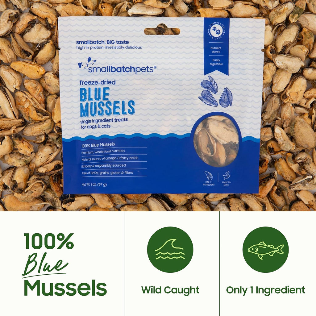 smallbatch Freeze Dried Blue Mussel High Protein Cat & Dog Treats, 2 oz