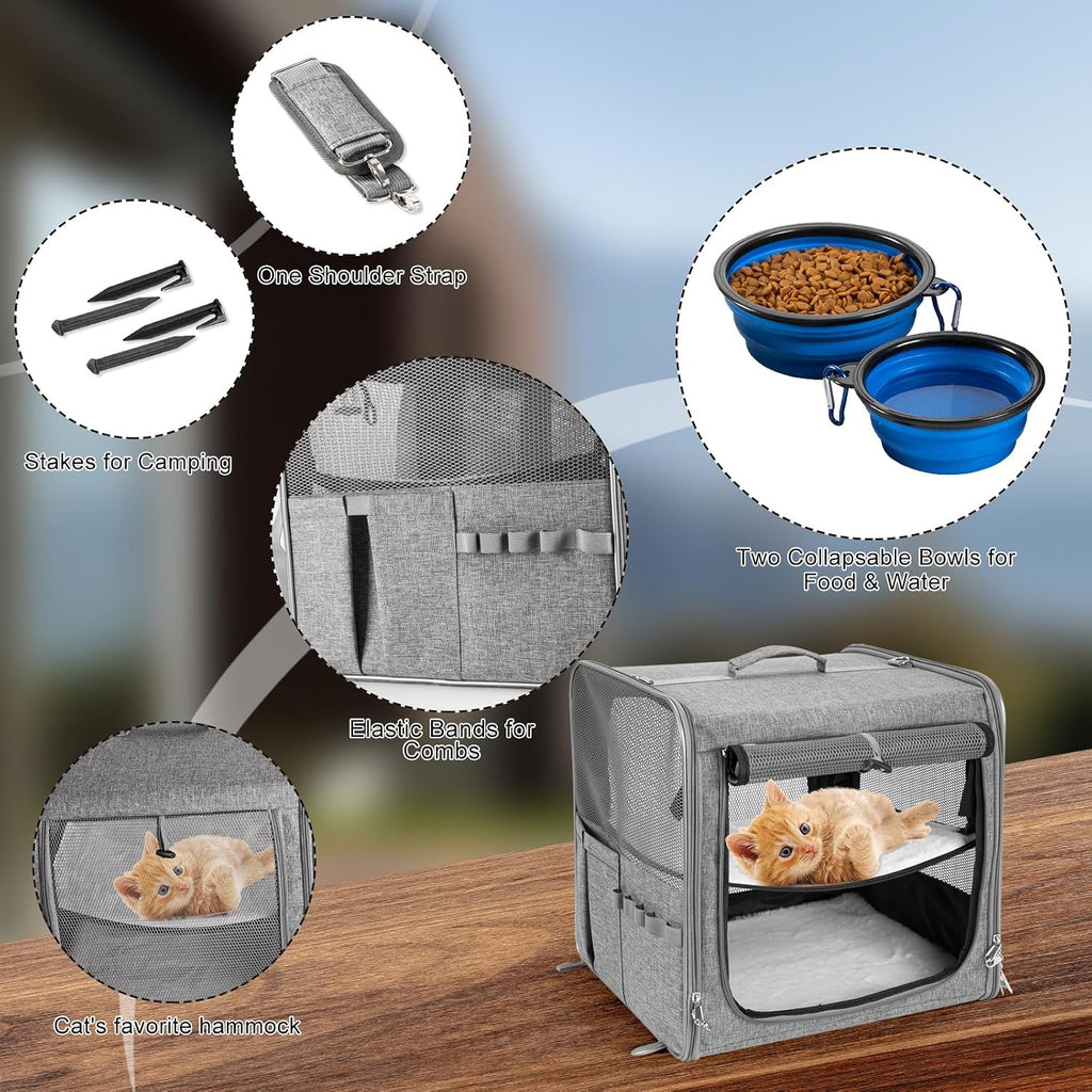 Extra Large Cat Carrier for Cat with Zipper Locks