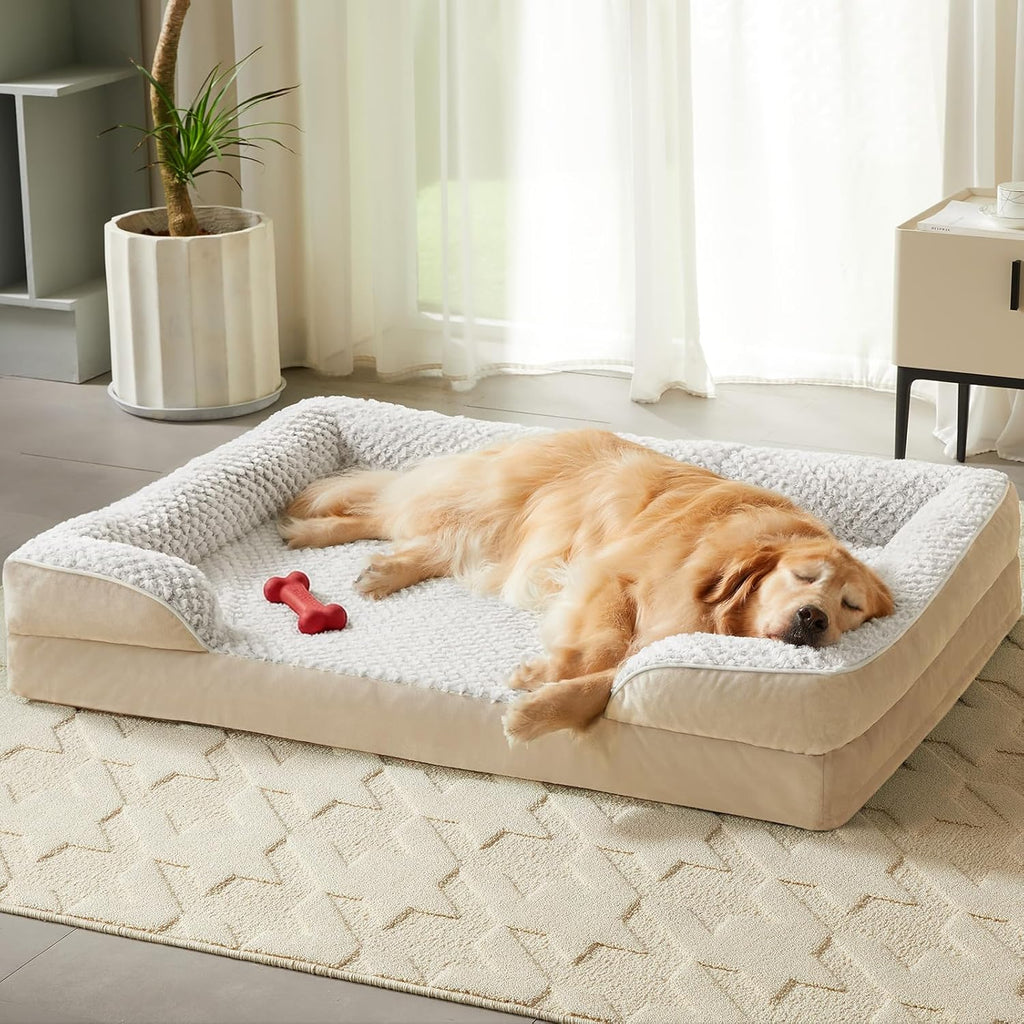 LEXTRO Orthopedic Dog Bed for Medium Dogs, Comfy Sleeping Dog Sofa Bed