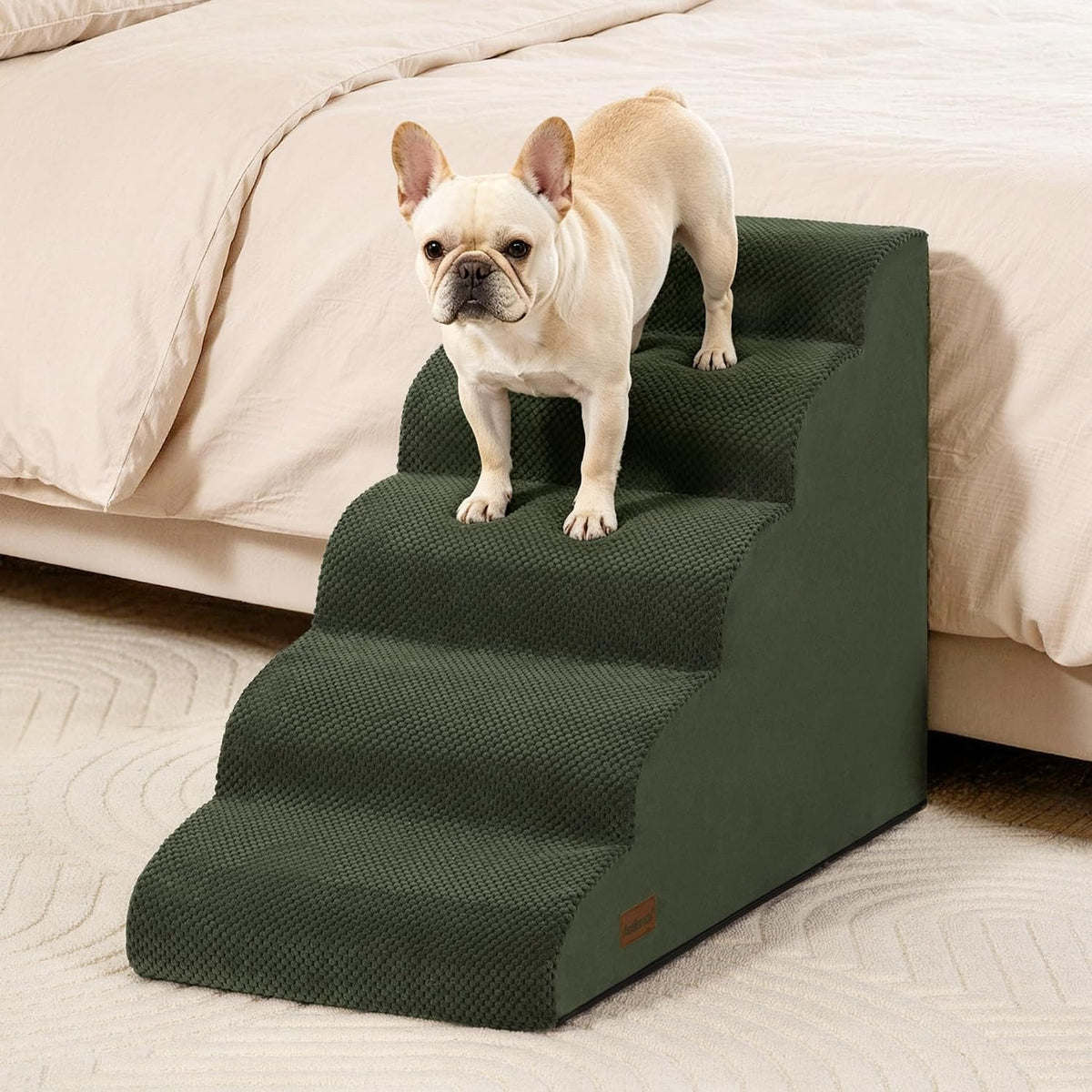 Aodisman Dog Stairs for High Beds,5 Step Pet Ramp for Dogs and Cats,22.4" H