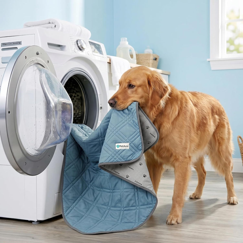 PetAmi Waterproof Dog Cooling Mat Pet Pad for Crate Couch Bed, Blue, 60x80