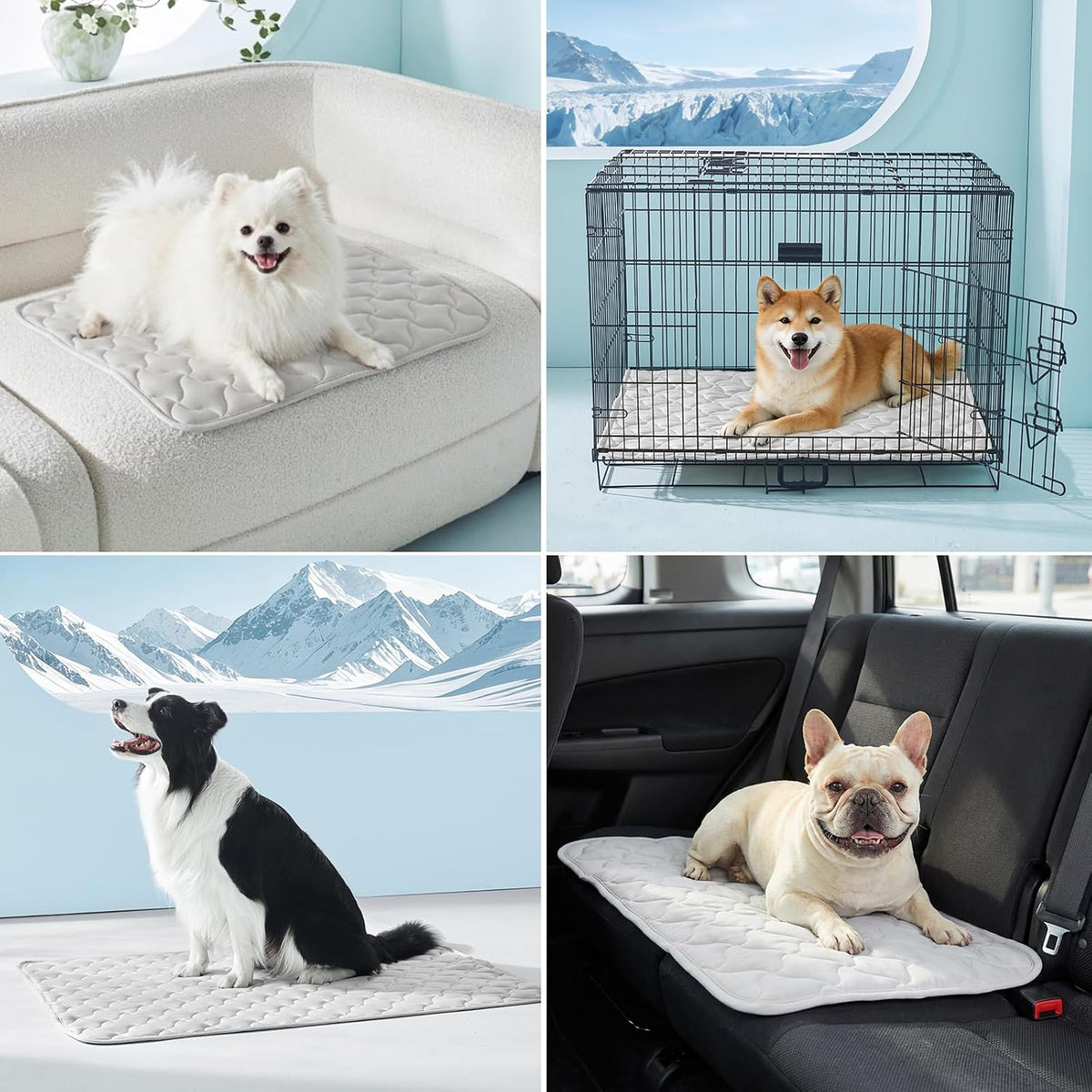 GASUR Cooling Mat for Large Dogs, Q-Max>0.5 Instant Temp Drop Dog Cooling Mats, Cooling Pad for Dog- Summer Indoor Outdoor Travel Use, Snag Resistant，Machine Washable& Anti-Slip, 36"X26" Grey