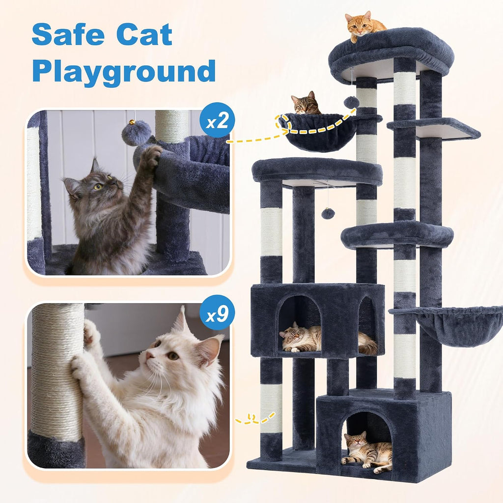 Hey-brother Cat Tree Tower with Tiered Padded Platforms, Condos, MPJ084G