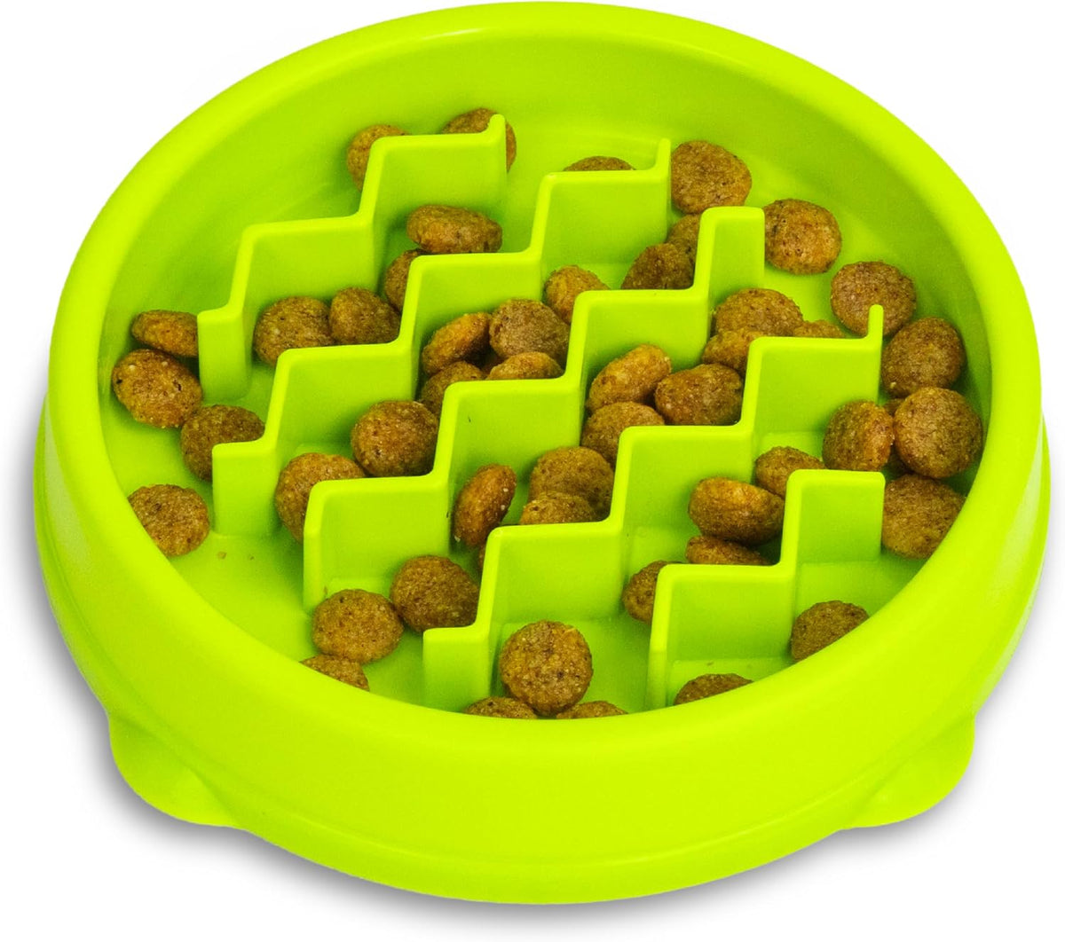 Catstages Kitty Slow Feeder Bowl for Cats & Kittens, 3/4 Cup, Green, 5"