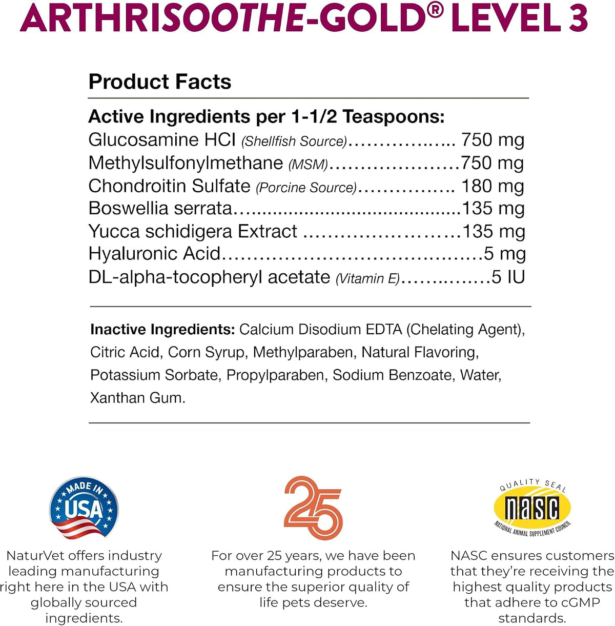 NaturVet – ArthriSoothe-Gold Advanced Care Liquid - 16 oz