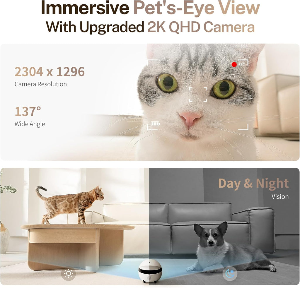 Enabot EBO ROLA Mini Pet Camera Robot: 2K FamilyBot Mobile Home Companion