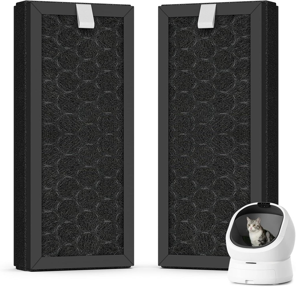 2-Pack Activated Carbon Replacement Filter, Compatible with PETLIBRO Luma Automatic Cats Self Cleaning Litter Box PLLB001, Replaces Part# PL-CD001-01W