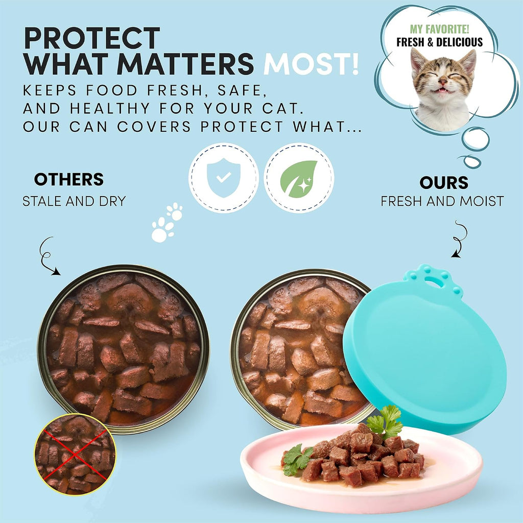 4 Pack Universal Pet Food Can Covers Lids - One fit 3 Standard Size Cans for Cats and Dogs Food Cans - Easy to Clean - Safe Silicone - Blush Breeze