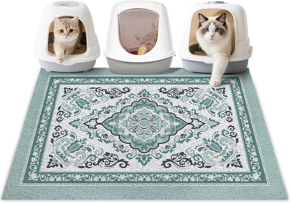 Unicorn Catcher 40"x30" Cat Litter Mat Non-Slip Washable Litter Box Mat | High-Density PVC Litter Catcher Mat Efficiently Traps Scattered Litter From Paws To Keep Floors Clean