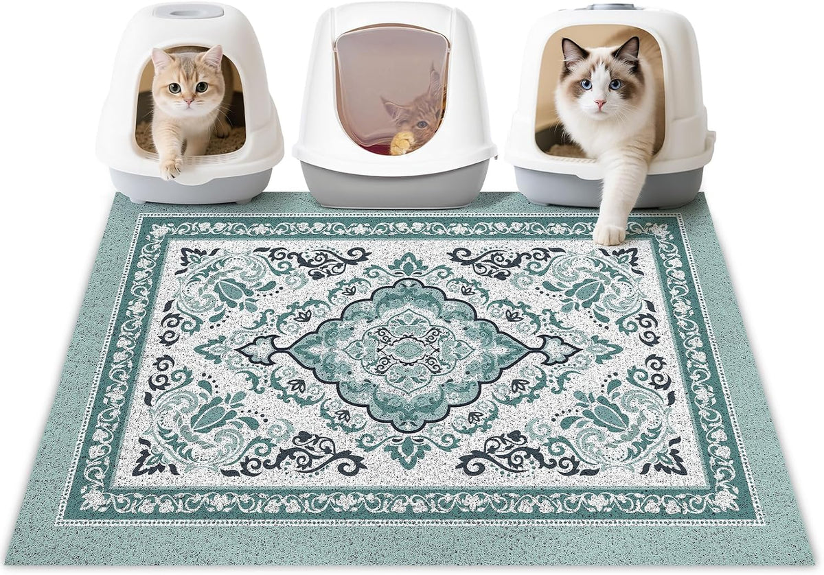 Unicorn Catcher 40"x30" Cat Litter Mat Non-Slip Washable Litter Box Mat | High-Density PVC Litter Catcher Mat Efficiently Traps Scattered Litter From Paws To Keep Floors Clean