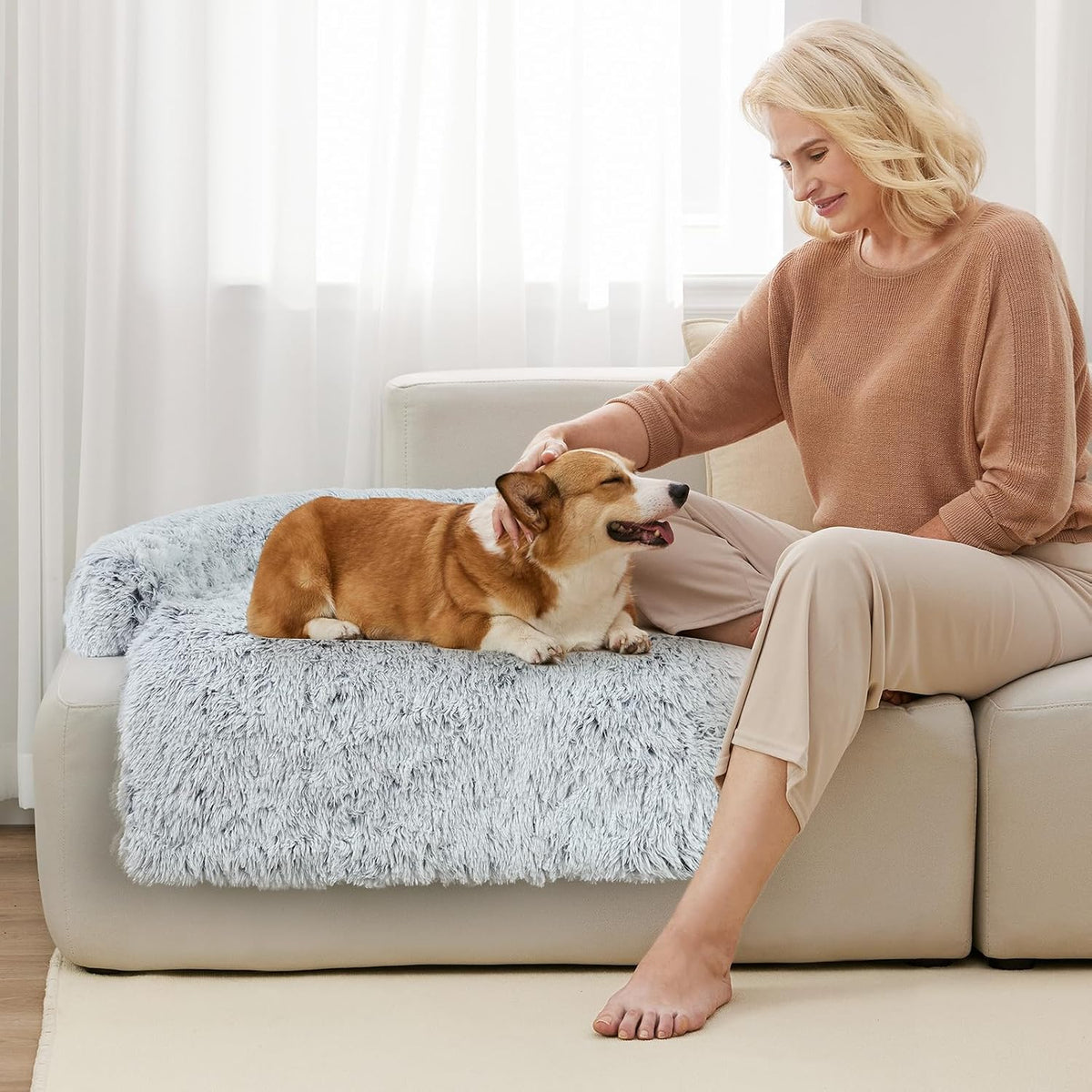 Luxurious Dog Couch Bed Protector for Dogs Pet Couch Cover Dog Sofa Beds(L)