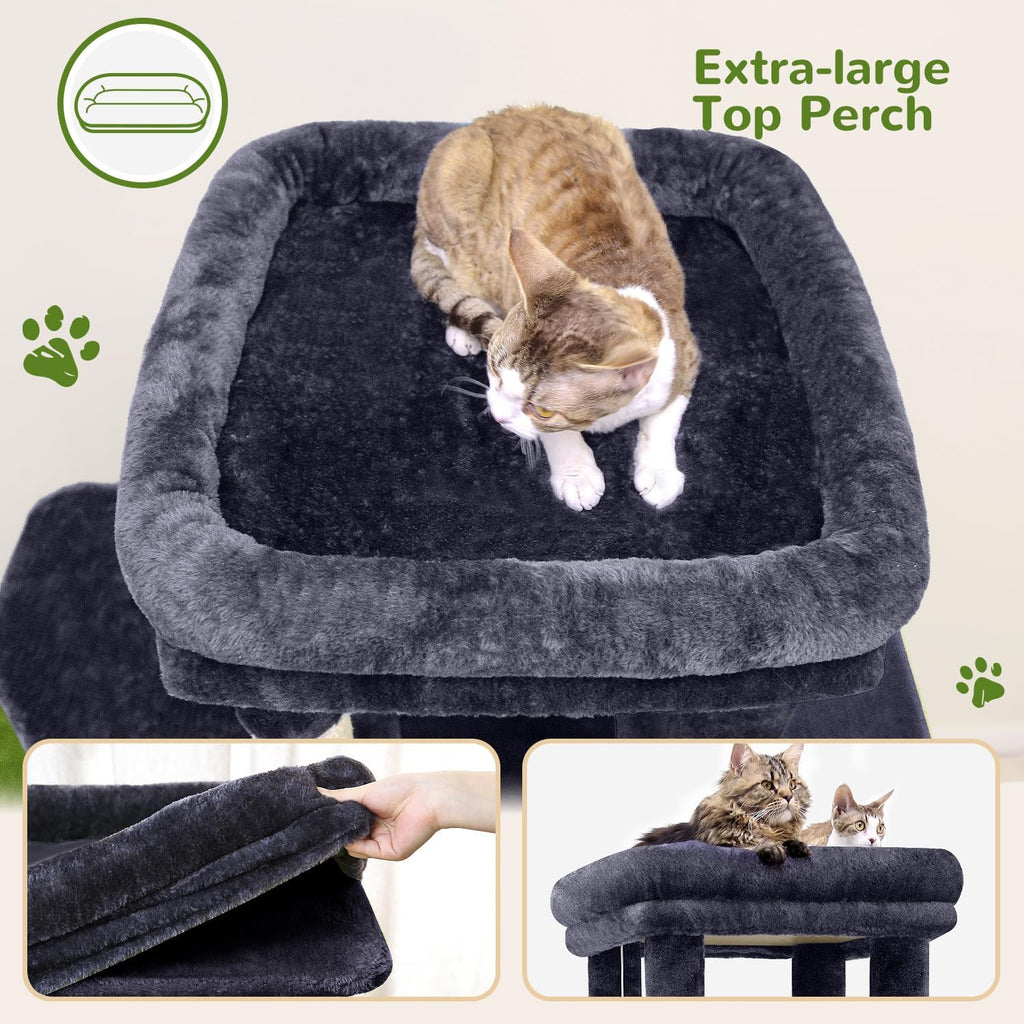Globlazer Heavy Duty Cat Trees for Big Cats Maine Coon, F61, Dark Grey
