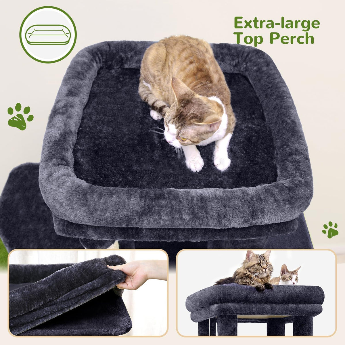 Globlazer Heavy Duty Cat Trees for Big Cats Maine Coon, F61, Dark Grey