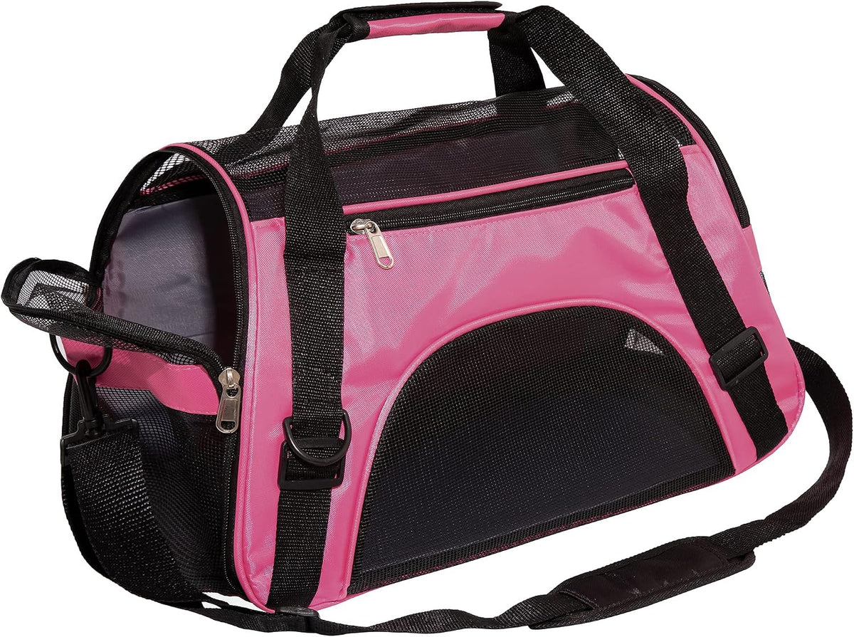 MuchL Pet Carrier Soft-Sided Carriers for Cat Carriers Dog Carrier for Small Medium Cats Dogs Puppies Pet Carrier Airline Approved Cat Dog Pet Travel Carrier (Medium,Pink)