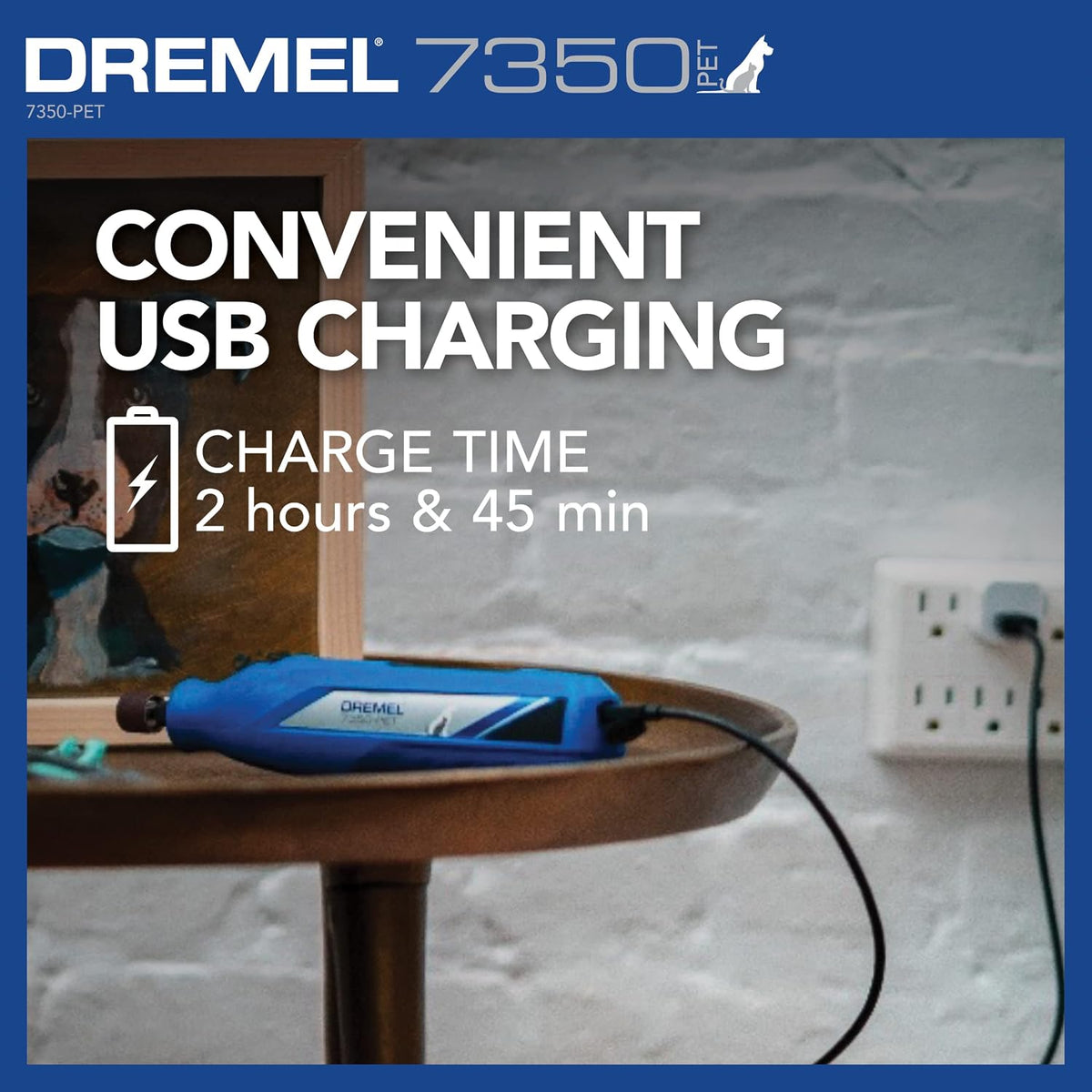 Dremel 7350-PET 4V Pet & Dog Nail Grinder, Easy-To-Use & Safe Nail Trimmer, Professional Pet Grooming Kit - Works on Large, Medium, Small Dogs & Cats 