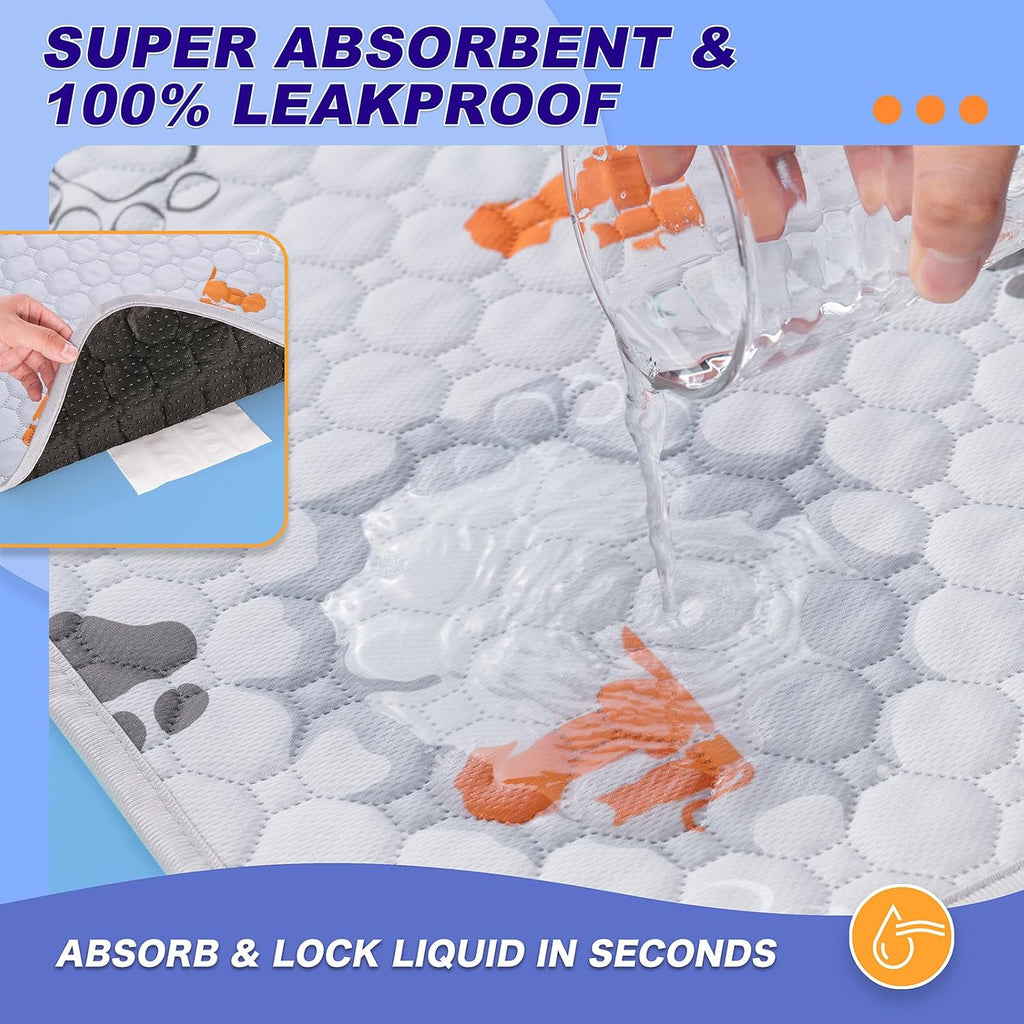 WanpeeGoo Washable Pee Pads for Dogs, Waterproof, 32 x 63 in, 2 Pack, Orng | Super Absorbent, Waterproof and Non-Slip; Washable, Reusable Dog Pads for Crates, Playpens, Floors, Furniture and Travel