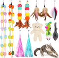 QUOZUO Cat Feather Wand Replacement - 12 PCS Toy Refills and Attachments for Cat Toys