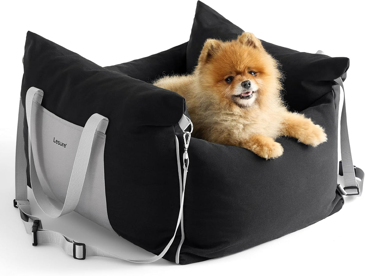 Lesure Dog Car Seat for Small Dogs,Booster Car Bed for Puppy Under 25lbs