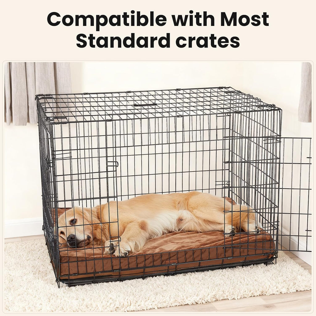 OhGeni Orthopedic Large Dog Bed, Reversible Memory Foam, 41 inch-XL(Brown)