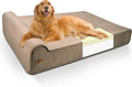 Sytopia XXL 35D Memory Foam Dog Bed for Extra Large Dogs – 7" Thick Orthopedic Pet Couch for Seniors and Big Breeds up to 150 Pounds, with Waterproof Liner & Washable Cover, 50"x 34"x 7", Brown