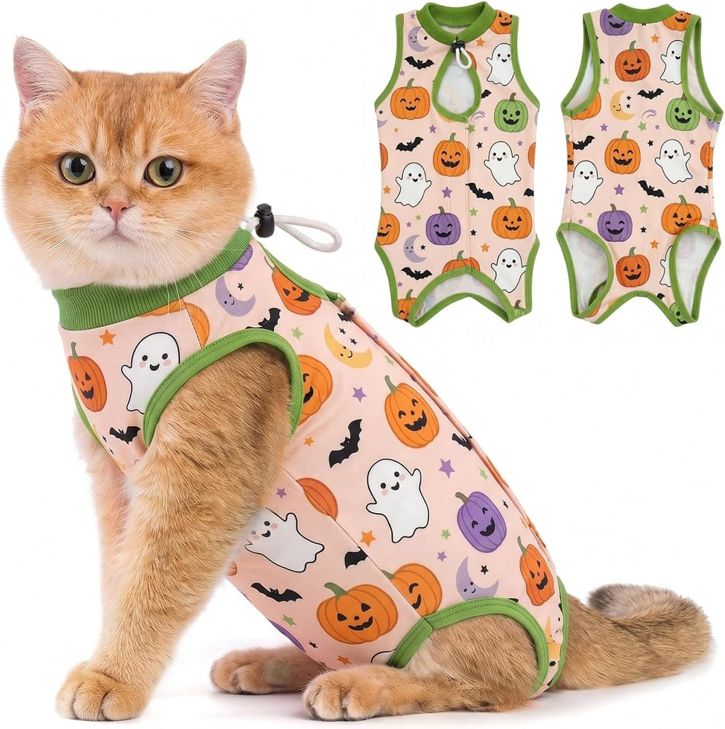 Avont Halloween Cat Recovery Suit - Kitten Onesie for Cats After Surgery