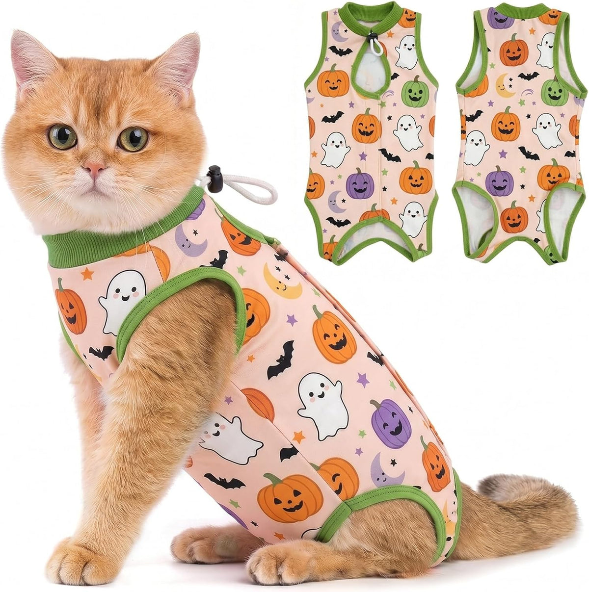 Avont Halloween Cat Recovery Suit - Kitten Onesie for Cats After Surgery