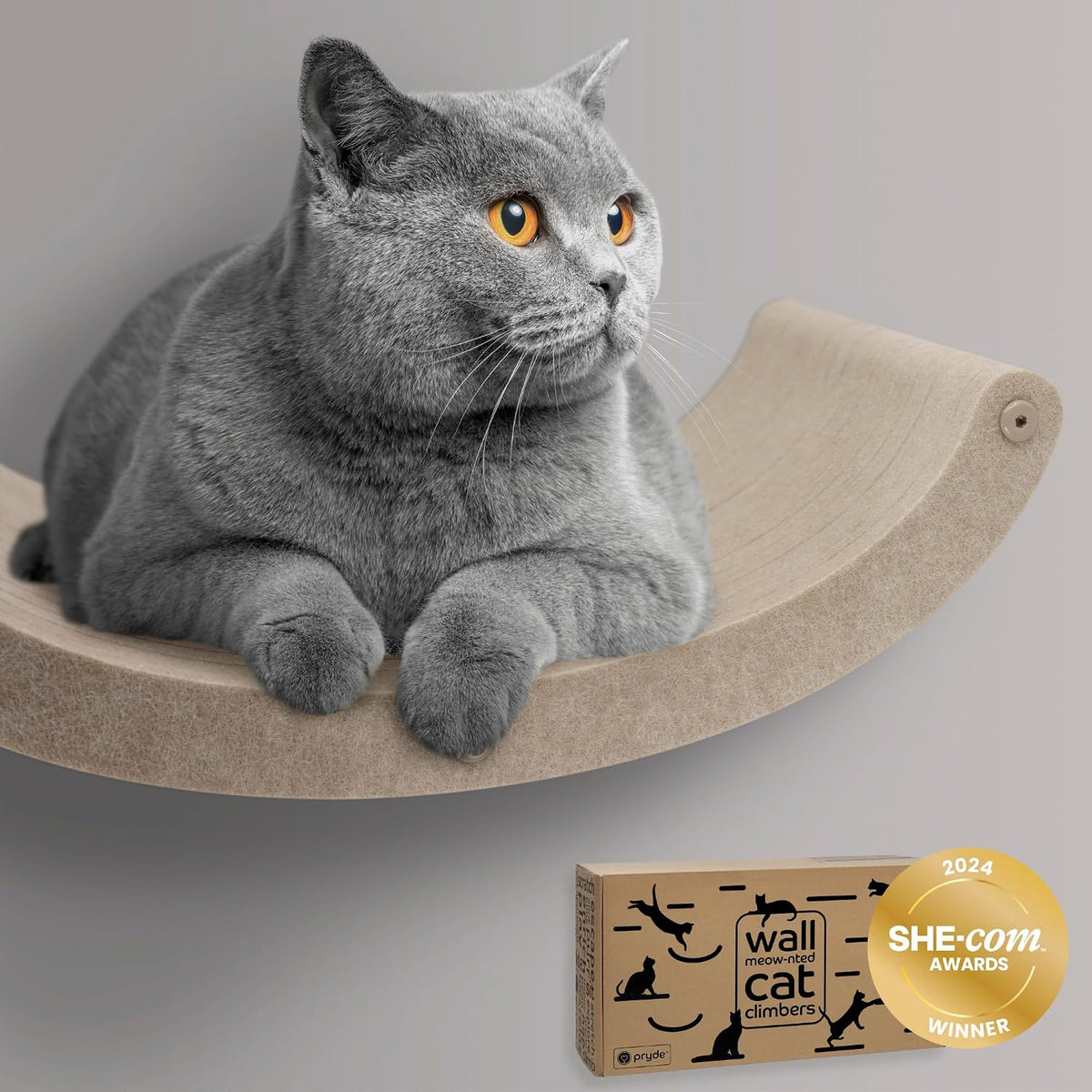 Cat Wall Shelf (Curved) - Indoor & Outdoor by Pryde Pets