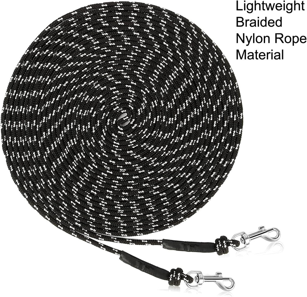Reflective Cat Long Leash 30 FT, Outdoor Backyard Cat Tie Out Lead, Black