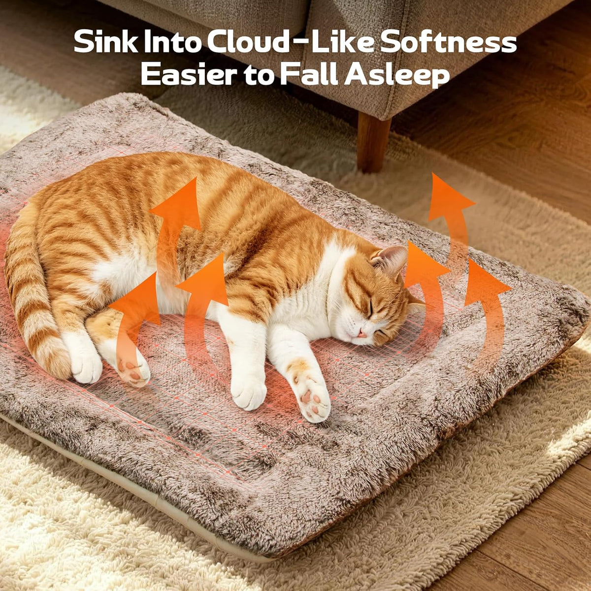 Self Warming Cat Bed Mat, Cat Beds for Indoor Outdoor Cats, Cat Heating Pad for Cats, Washable Small Dog Bed, Dual-Sided Year-Round Pet Pad for Cats Kittens Small Medium Dogs, Ideal for Crate