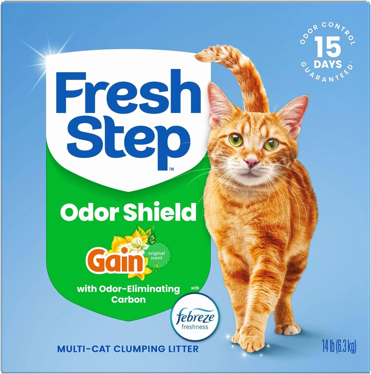 Fresh Step Odor Shield Multi Cat Clumping Cat Litter with Gain, 14 lb.