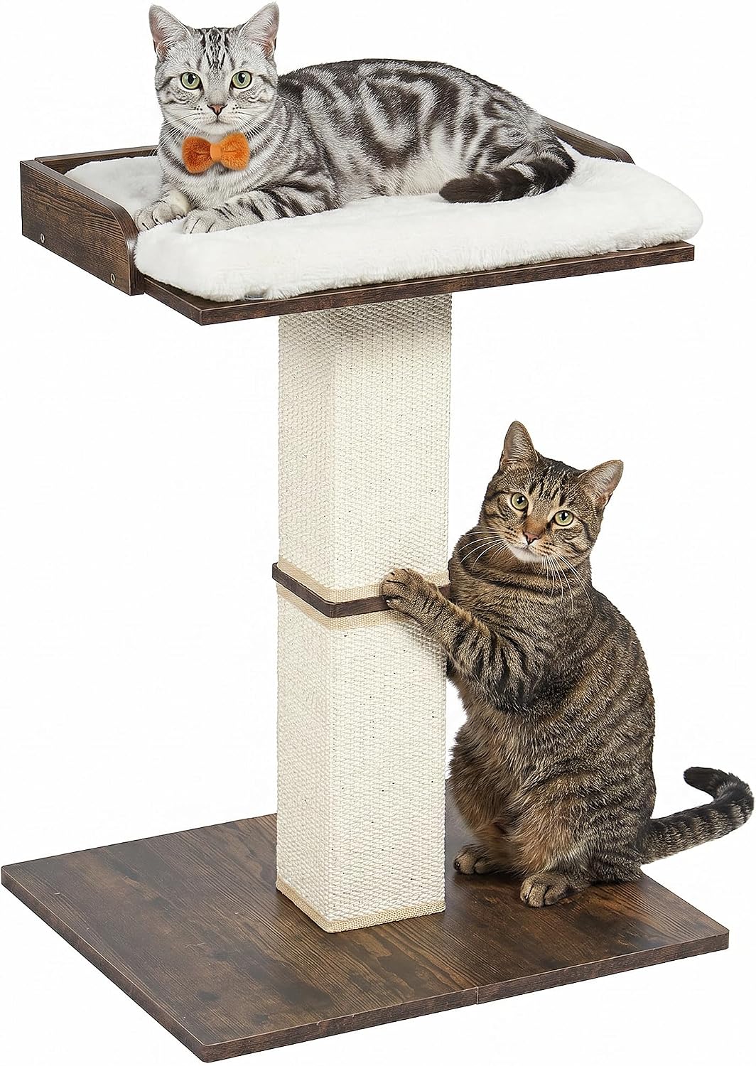 Retro Cat Scratching Post with Top Perch Bed for Indoor Cats