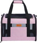 YUNIQUE Soft-Sided Cat & Dog Carrier for Pets Up to 15 Lbs, Airline Approved Collapsible Travel Puppy Carrier with Lightweight Fabric Design (Pink)